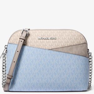 Michael Kors Medium Dome Jet Set Travel Color-Block Signature Logo Crossbody Bag